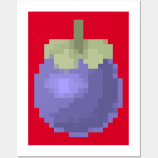 Mangosteen Pixel art, Cute Mangosteen fruit, Thai fruit Posters and Art